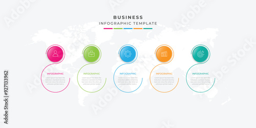 Business infographic template with step or option design