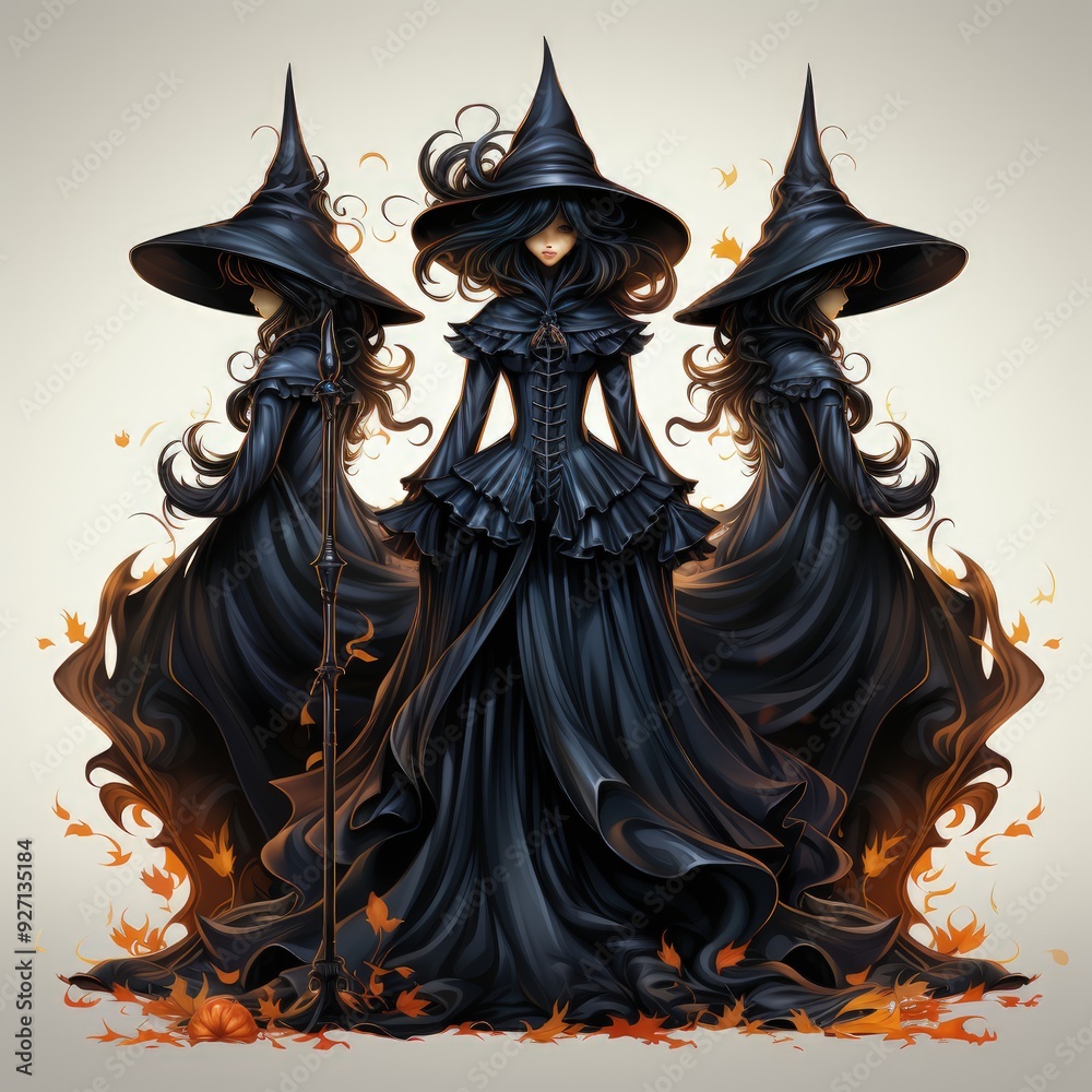 Halloween Witch Character Isolated on White or Transparent Background Halloween Witch Character Isolated on White or Transparent Background