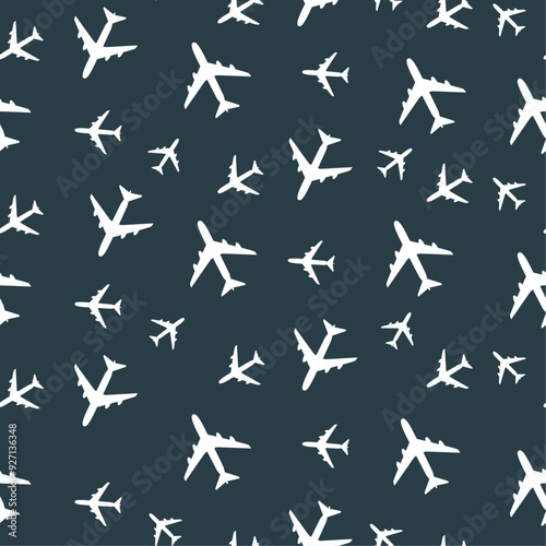 Aeroplane seamless pattern for textile and fabric