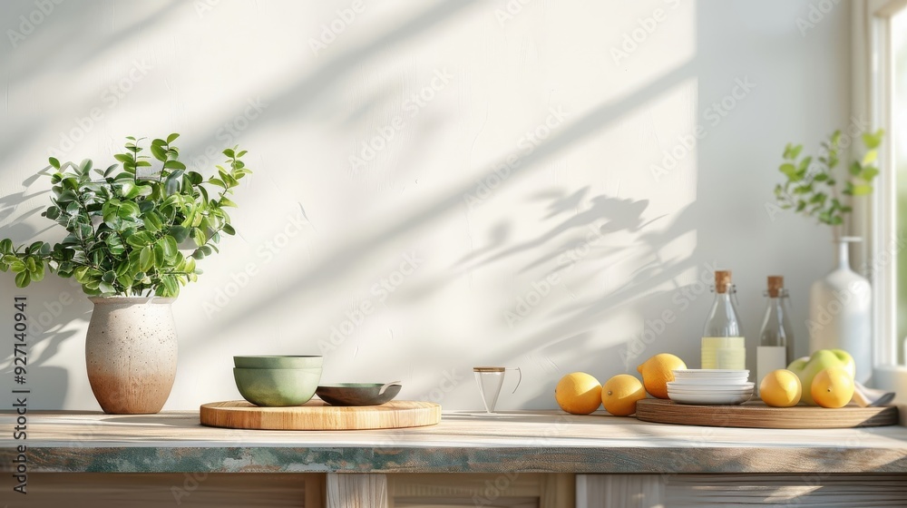 A green marble podium in a rustic farmhouse kitchen. A green marble podium in a rustic farmhouse kitchen.