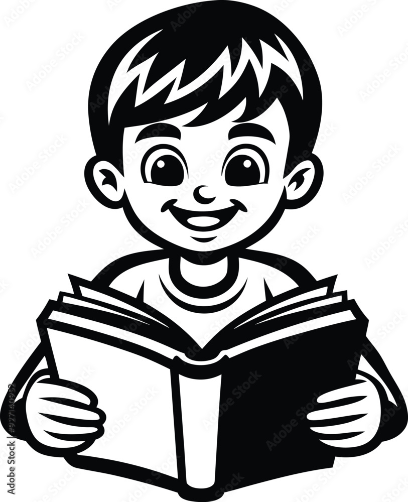 kids read book silhouette illustration kids read book silhouette illustration