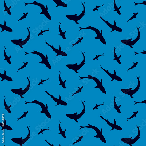 Wallpaper Mural Fish in the ocean seamless pattern Torontodigital.ca