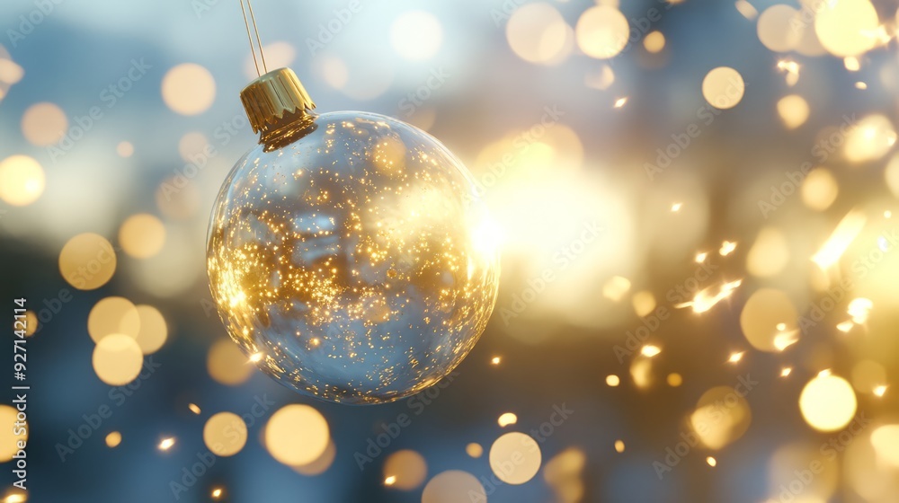 A beautiful glass ornament reflecting warm light, creating a magical atmosphere perfect for holiday celebrations. A beautiful glass ornament reflecting warm light, creating a magical atmosphere perfect for holiday celebrations.