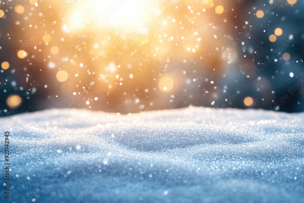 Sparkling winter snow with bokeh. Perfect for festive backgrounds or showcasing wintery products. Sparkling winter snow with bokeh. Perfect for festive backgrounds or showcasing wintery products.