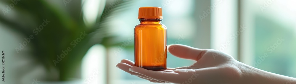 Instant Pain Relief: Hand Holding Pain Relief Gel Bottle with Copy Space for Text Instant Pain Relief: Hand Holding Pain Relief Gel Bottle with Copy Space for Text