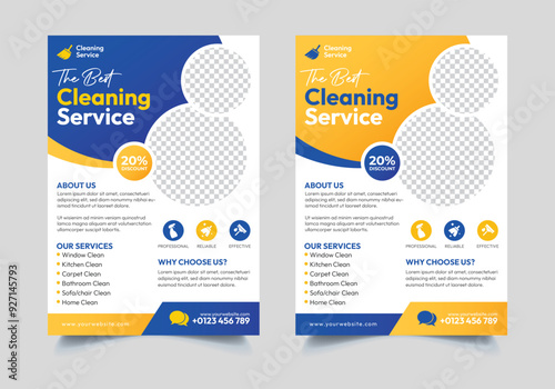 Professional cleaning service flyer design template