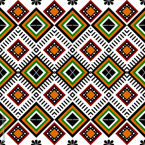 Thai pattern, Thai fabric,Art Design Creative Exotic Fabric,Abstract ethnic geometric pattern,print,border,tradition,ethnic oriental floral seamless pattern,illustration