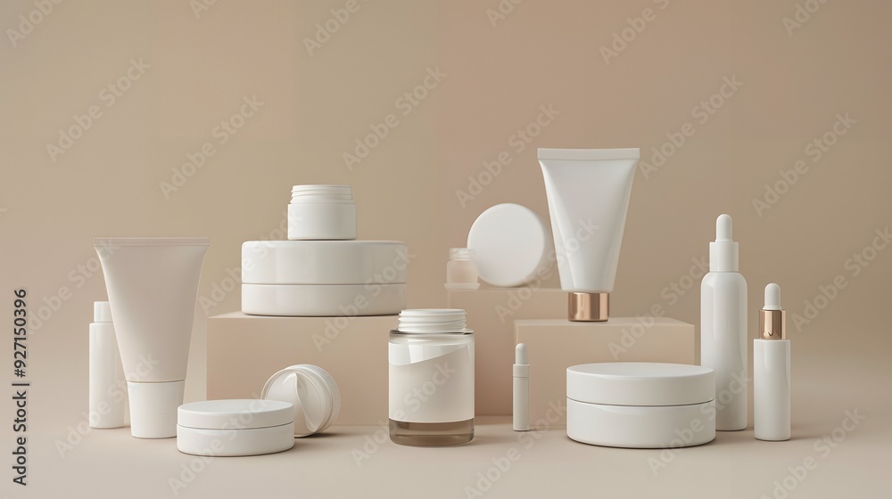 Closeup of skincare products including cream lotion serum and oil in elegant packaging. Concept Skincare Products, Close-up Photography, Elegant Packaging, Cream, Lotion, Serum, Oil Closeup of skincare products including cream lotion serum and oil in elegant packaging. Concept Skincare Products, Close-up Photography, Elegant Packaging, Cream, Lotion, Serum, Oil