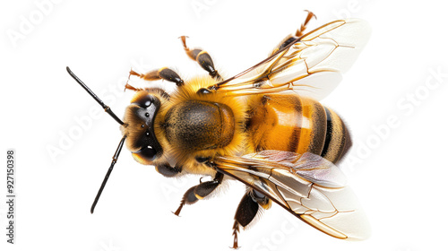 Honey Bee Top View Isolated on Transparent Background - 8K PNG

 photo