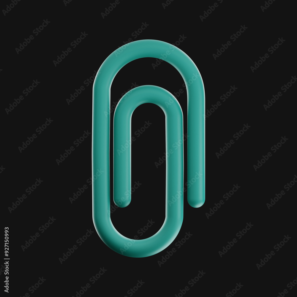 Premium office paperclip icon 3d rendering on isolated background Premium office paperclip icon 3d rendering on isolated background