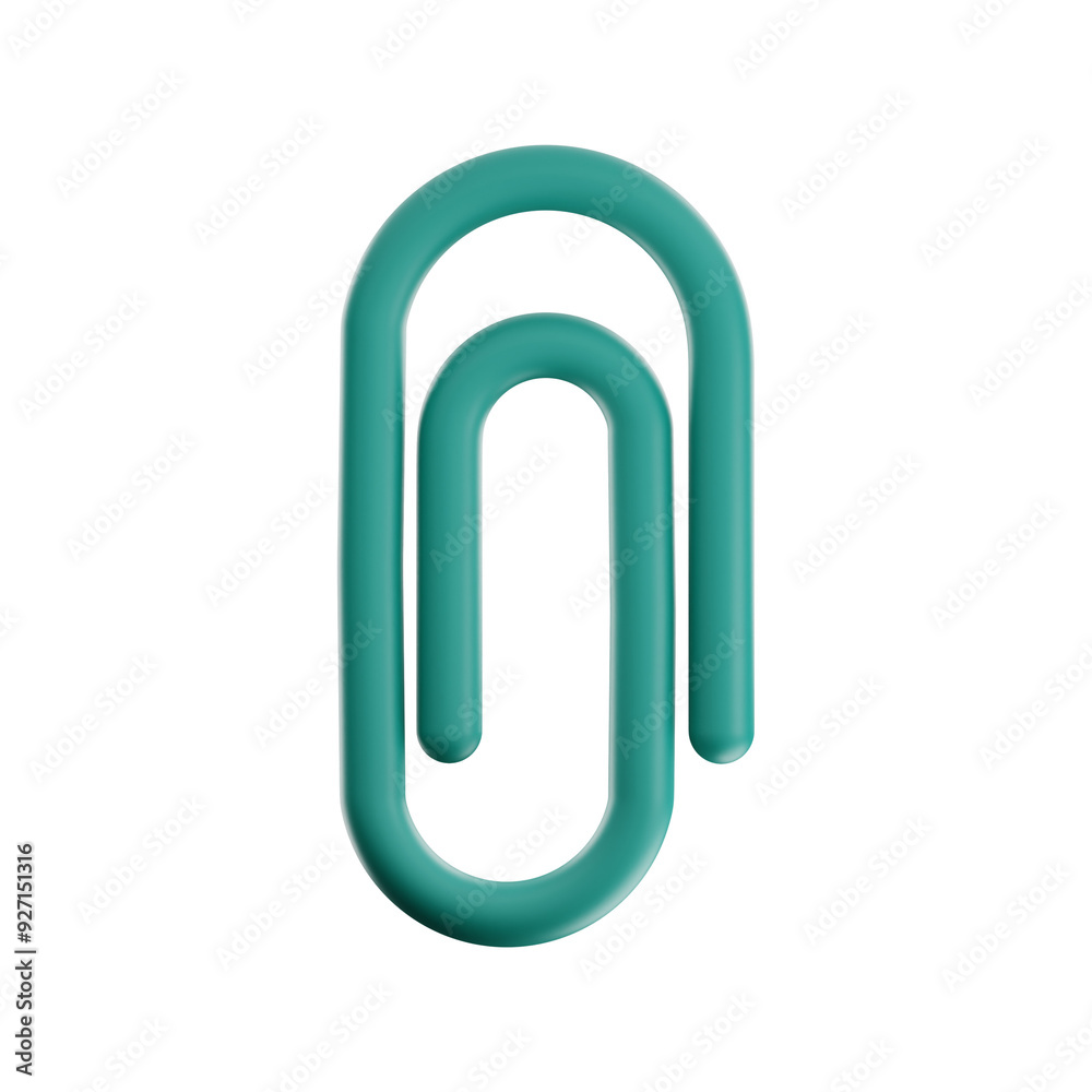 Premium office paperclip icon 3d rendering on isolated background Premium office paperclip icon 3d rendering on isolated background