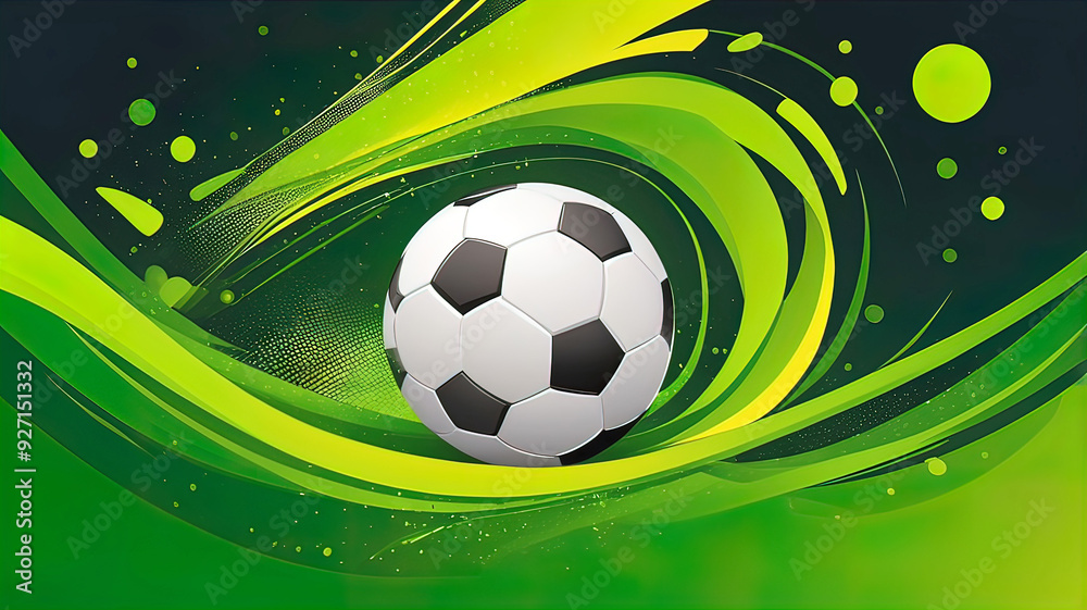 Fototapeta premium Football background for video streaming with lime color,
