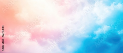 Calm pastel-colored cloudy sky with a blend of soft pink and blue hues, perfect for backgrounds or abstract concepts.