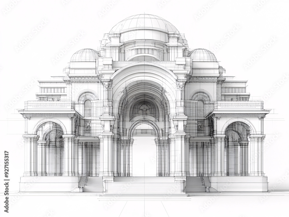 a digital rendering of a modern building with a curved glass facade and geometric shapes. a digital rendering of a modern building with a curved glass facade and geometric shapes.