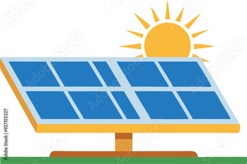 Solar panel captures sunlight, converting it into energy in a bright outdoor environment.