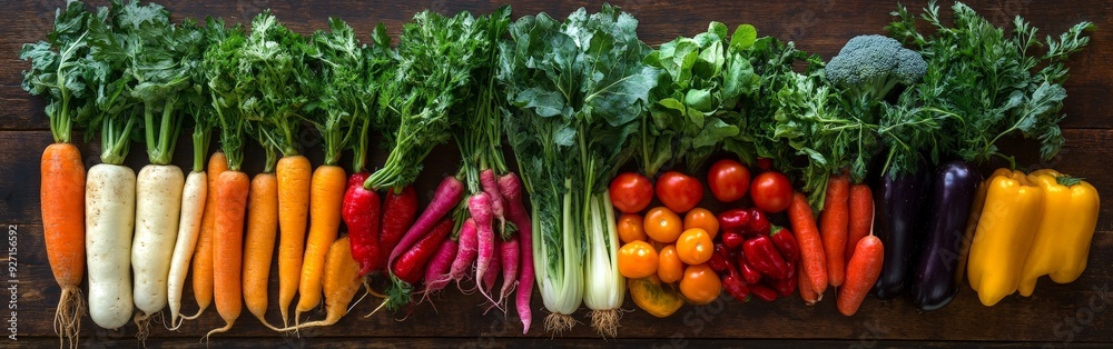 Assorted Fresh Vegetables on Wooden Background Assorted Fresh Vegetables on Wooden Background