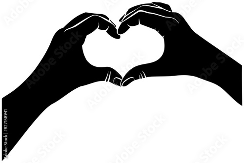 gratitude illustration heart silhouette love logo gesture icon hand outline care support sign charity person woman female health valentine shape people happy together for vector graphic background