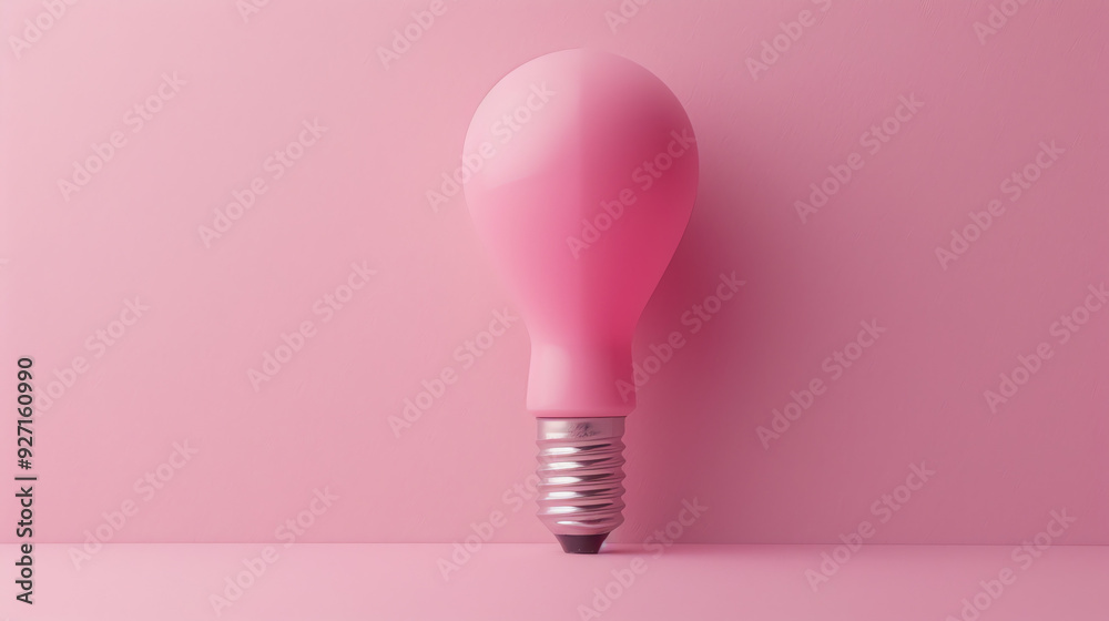 a light bulb with a pink base, sitting on a pink background. a light bulb with a pink base, sitting on a pink background.
