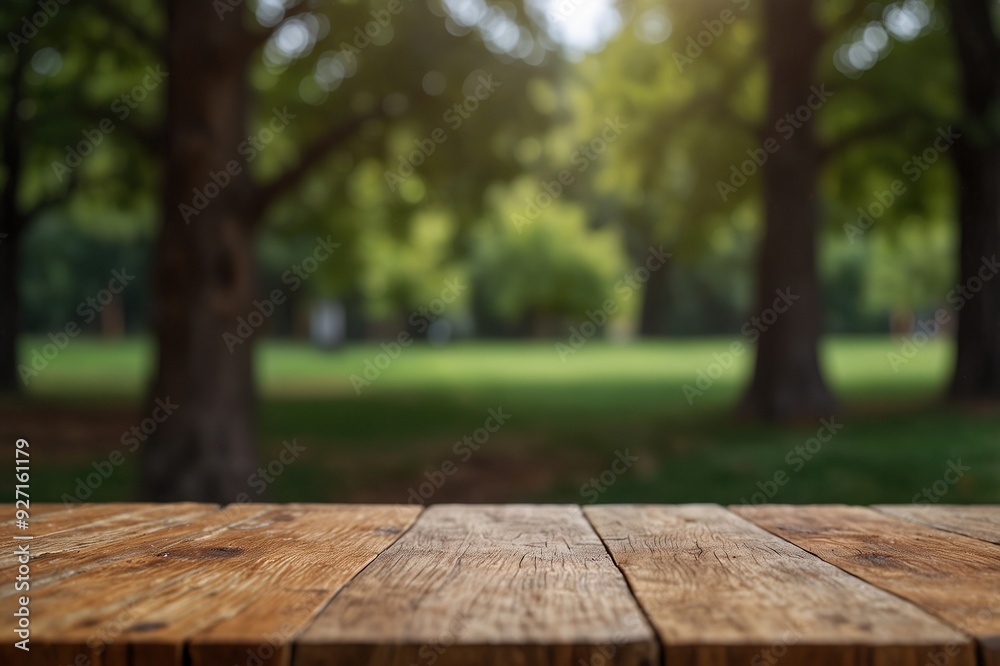 Wooden Board Empty Table In Front Of Blurred Background Wooden Board Empty Table In Front Of Blurred Background