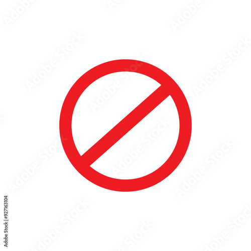 Free Download Sign forbidden. Icon symbol ban. Crossed out red circle. Stop entry ang slash line isolated on White background. Mark prohibited. Prohibition, stop, empty NO symbol. Editable vector icon illustration. - GFXLoad