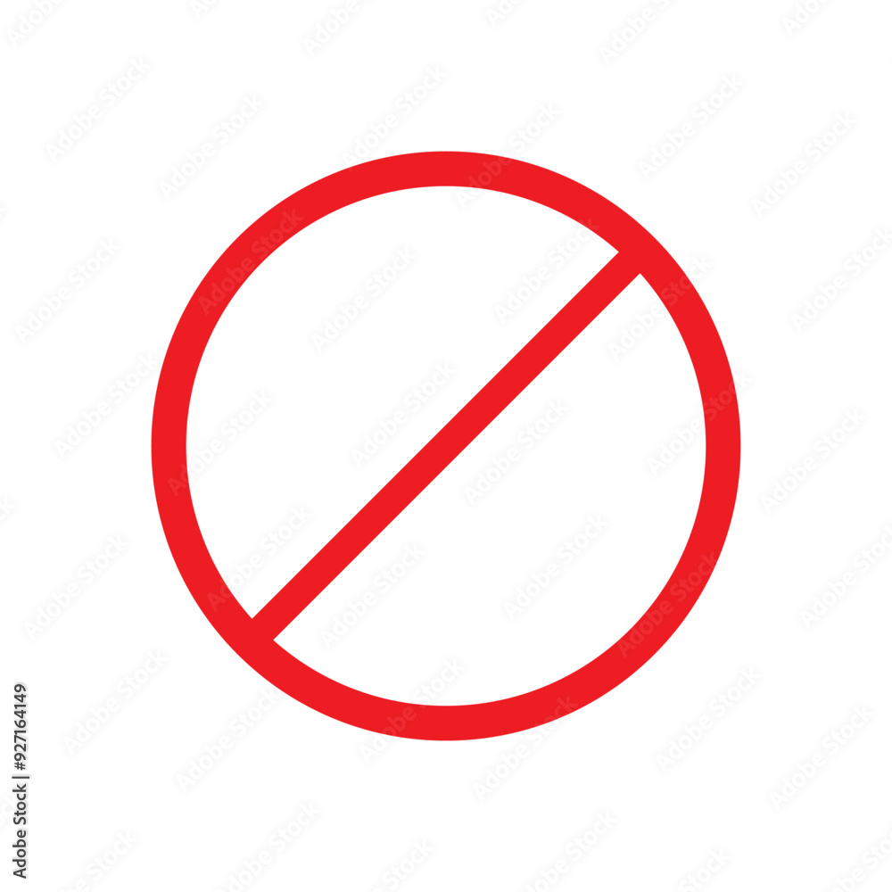 Sign forbidden. Icon symbol ban. Crossed out red circle. Stop entry ang slash line isolated on White background. Mark prohibited. Prohibition, stop, empty NO symbol. Editable vector icon illustration. Sign forbidden. Icon symbol ban. Crossed out red circle. Stop entry ang slash line isolated on White background. Mark prohibited. Prohibition, stop, empty NO symbol. Editable vector icon illustration.