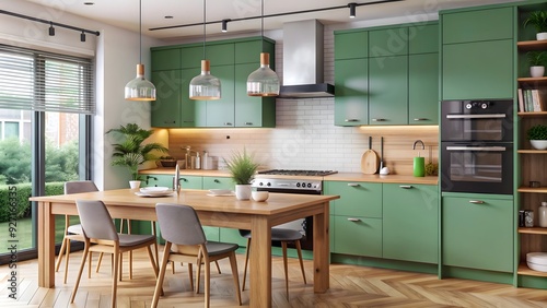 Modern Kitchen room and dining space AI generated