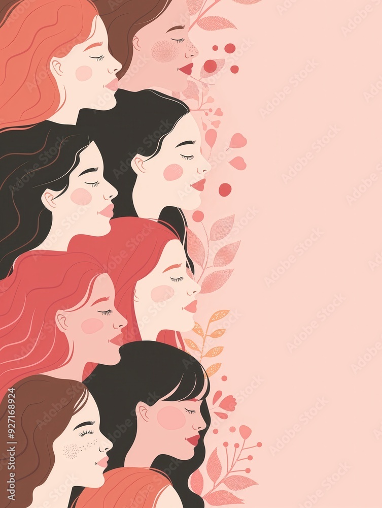 Diverse Women Illustration on Pink Background created by ai Diverse Women Illustration on Pink Background created by ai
