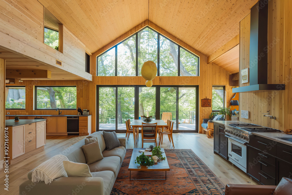 Fototapeta premium Parents planning kid-friendly home design with architect.