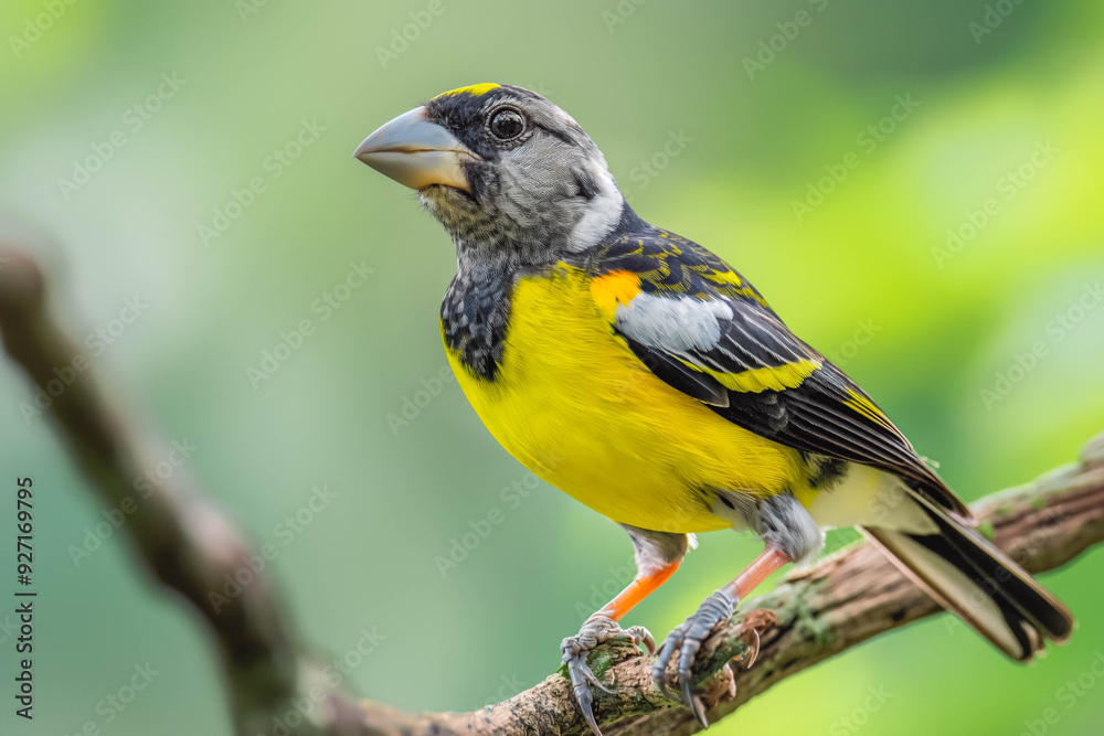Naklejka premium Spot-winged Grosbeak, Beautiful bird in Thailand.