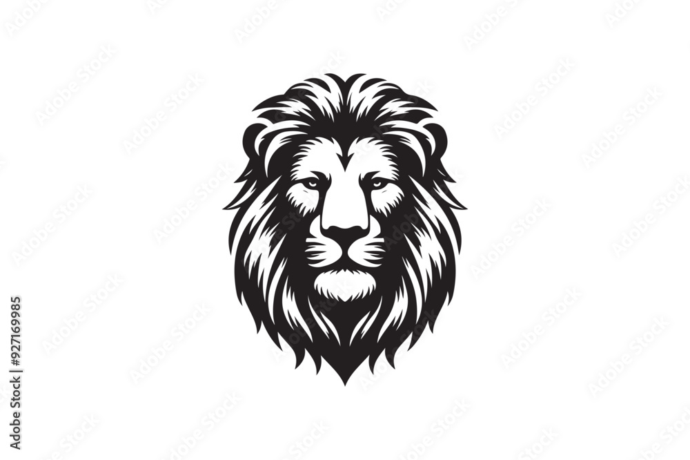 Lion had silhouette vector illustration
