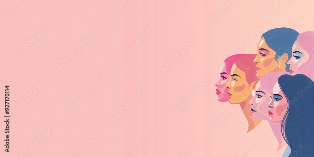 Diverse Women Illustration on Pink Background created by ai Diverse Women Illustration on Pink Background created by ai