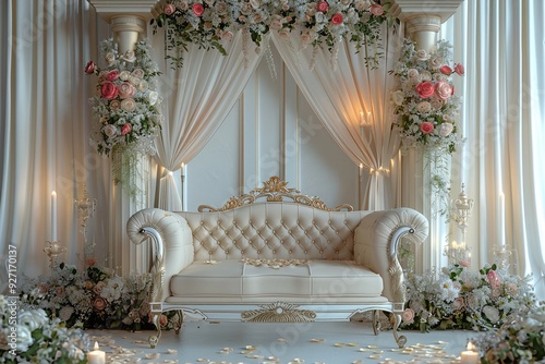 ai generative wedding sofa on stage