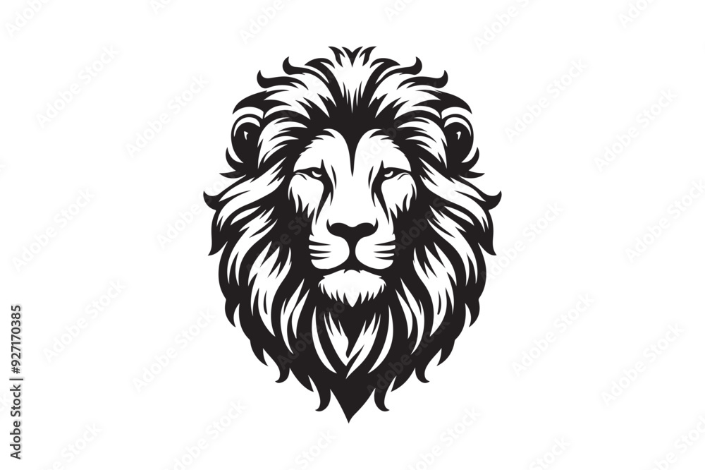 Lion had silhouette vector illustration