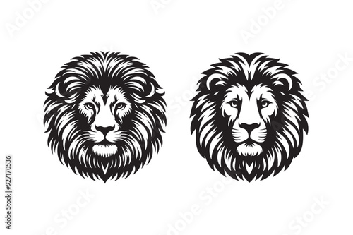 Lion had silhouette vector illustration
