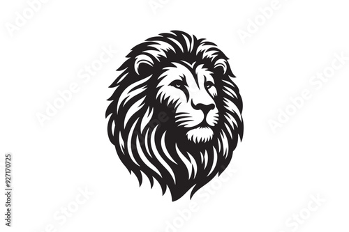 Lion had silhouette vector illustration