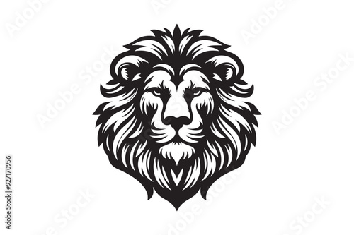 Lion had silhouette vector illustration