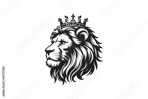 Lion had silhouette vector illustration