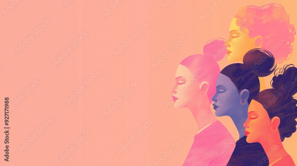 Diverse Women Illustration on Pink Background created by ai Diverse Women Illustration on Pink Background created by ai