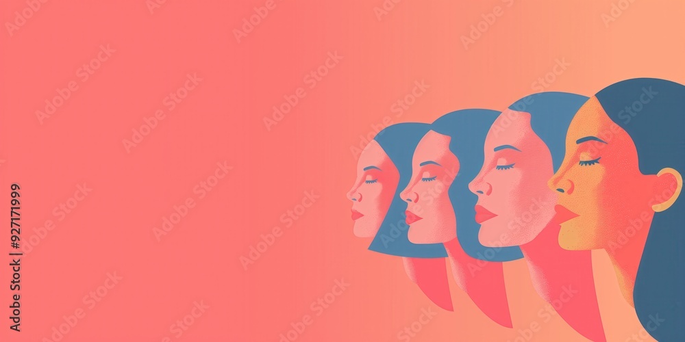 Diverse Women Illustration on Pink Background created by ai Diverse Women Illustration on Pink Background created by ai
