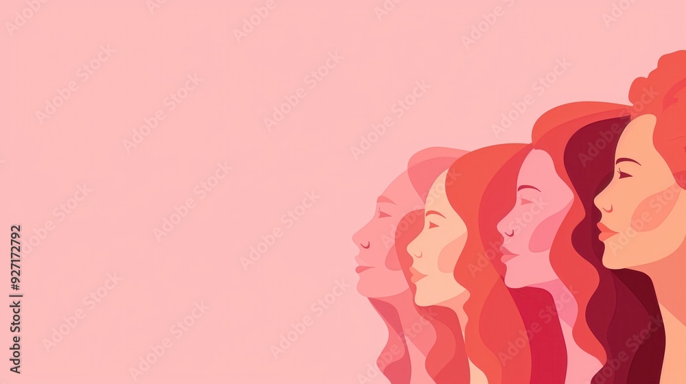 Diverse Women Illustration on Pink Background created by ai Diverse Women Illustration on Pink Background created by ai