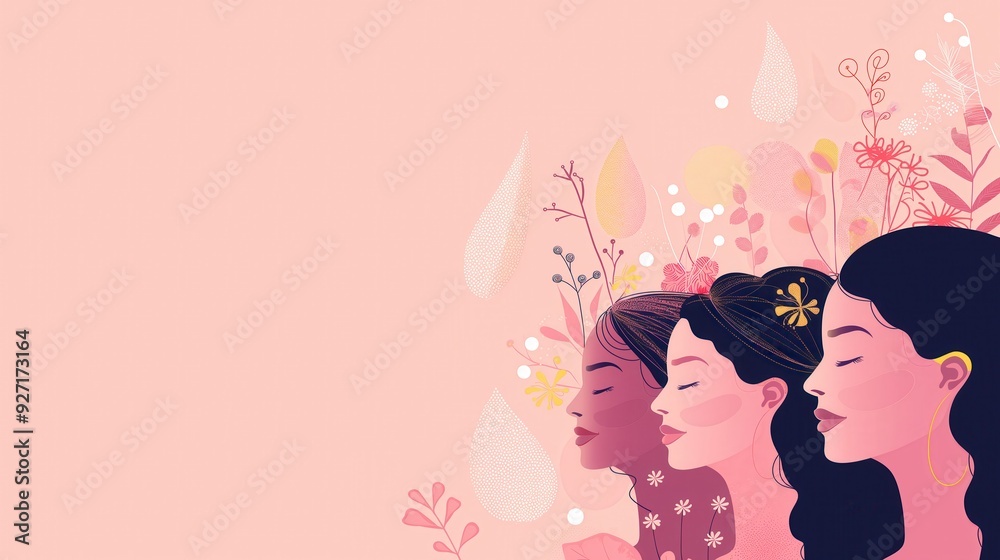 Diverse Women Illustration on Pink Background created by ai Diverse Women Illustration on Pink Background created by ai