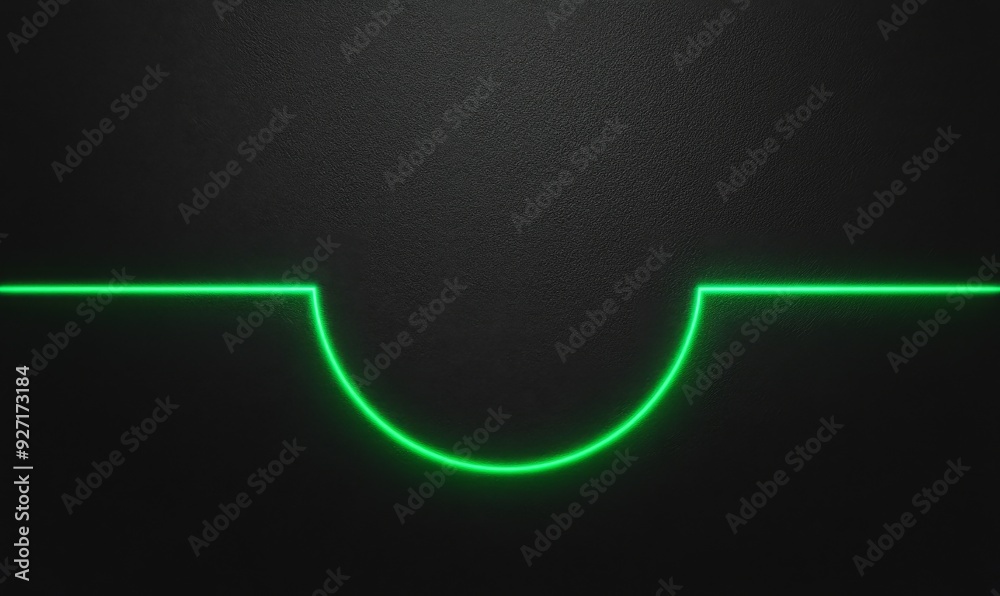Green Neon Light on Black Background Green Neon Light on Black Background