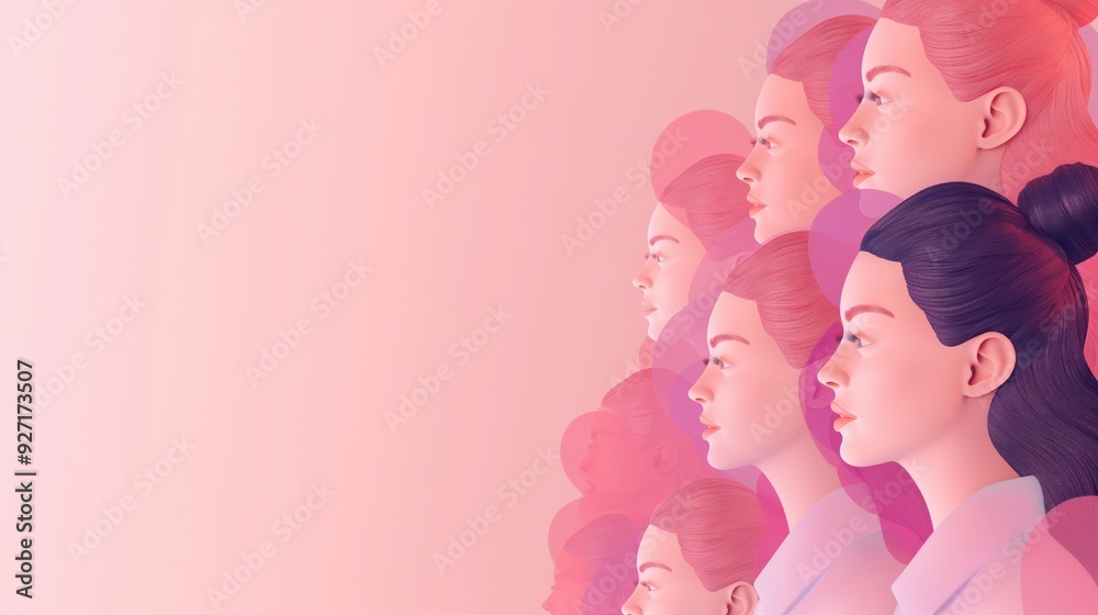 Diverse Women Illustration on Pink Background created by ai Diverse Women Illustration on Pink Background created by ai