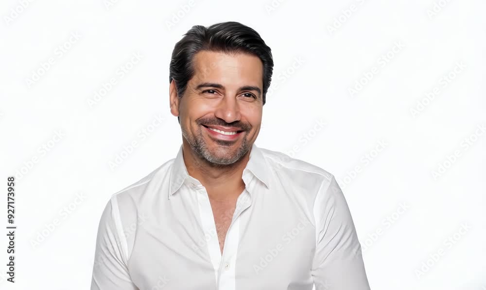 Portrait of a handsome man smiling at the camera on white background Portrait of a handsome man smiling at the camera on white background