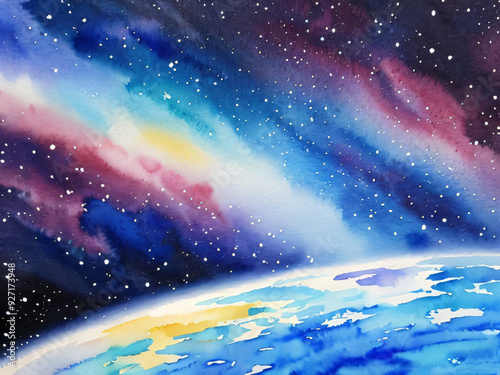 幻想的な渦巻く宇宙の風景