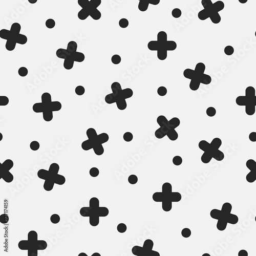 Memphis seamless scribble line pattern 80s-90s fashion with black and white texture Line art vector illustration