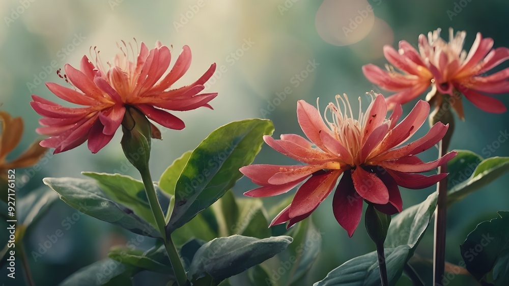 A stunning, vibrant plant with delicate petals and intricate leaves, rendered in a watercolor style. A stunning, vibrant plant with delicate petals and intricate leaves, rendered in a watercolor style.
