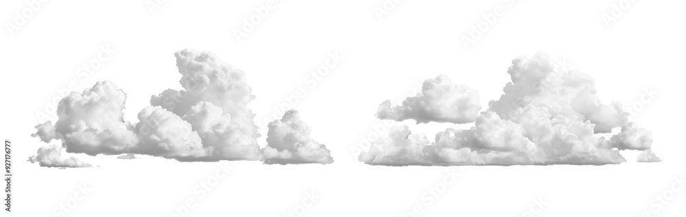 White clouds on transparent background
