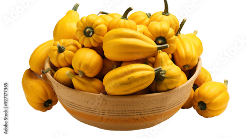 Basket of Squash Realistic isolated on transparent background. photo