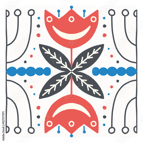 Seamless pattern flowers and leaves
